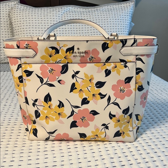 Kate Spade Floral Tote - Cream, Pink, Yellow - Picture 1 of 15